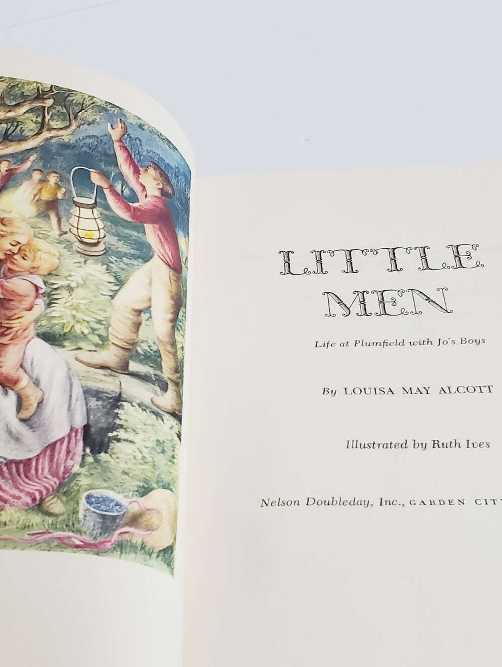 Little Men Hardcover Book Lisa May Alcott 1955 Nelson Doubleday - Picture 6 of 9
